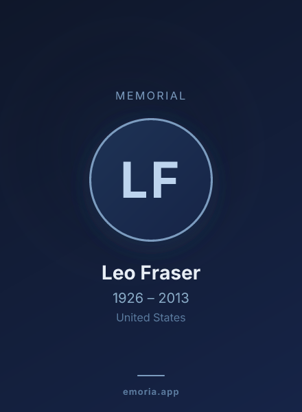 Memorial portrait of Leo Fraser