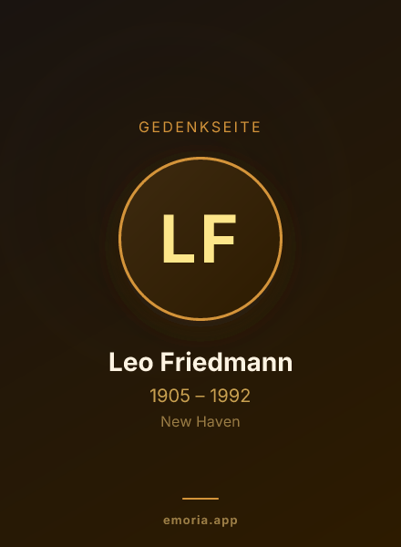 Gedenkportrait von Leo Friedmann