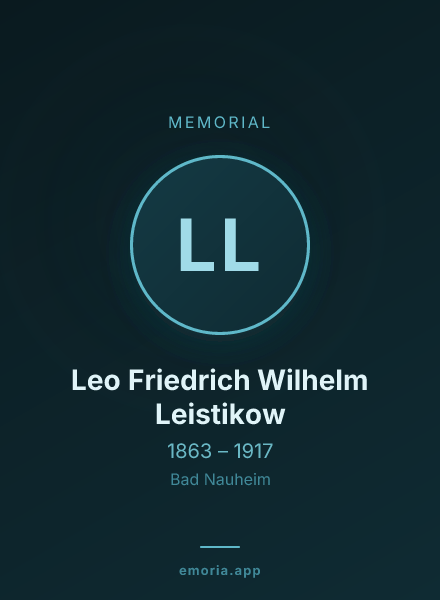 Memorial portrait of Leo Friedrich Wilhelm Leistikow