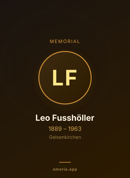 Memorial portrait of Leo Fusshöller