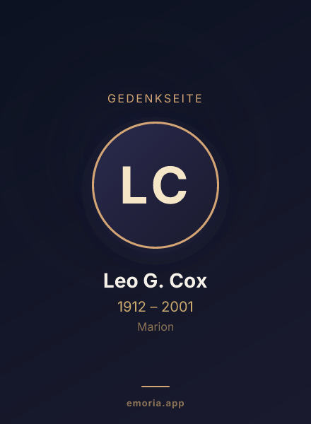 Gedenkportrait von Leo G. Cox