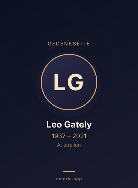 Gedenkportrait von Leo Gately