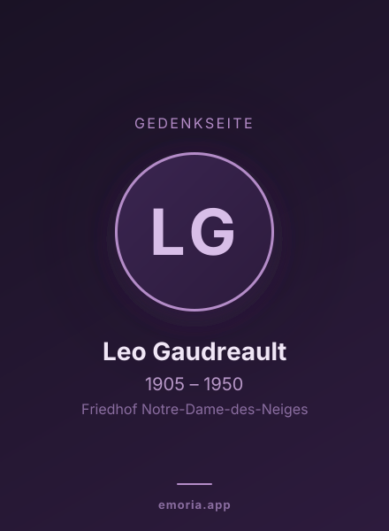Gedenkportrait von Leo Gaudreault