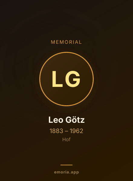 Memorial portrait of Leo Götz
