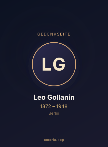 Gedenkportrait von Leo Gollanin
