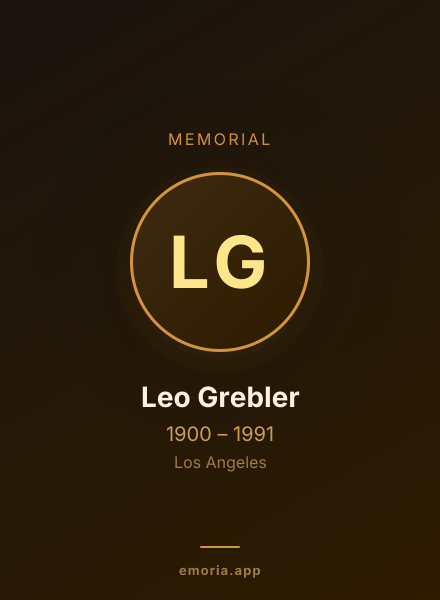 Memorial portrait of Leo Grebler