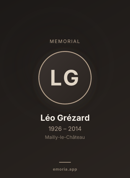 Memorial portrait of Léo Grézard