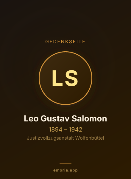 Gedenkportrait von Leo Gustav Salomon