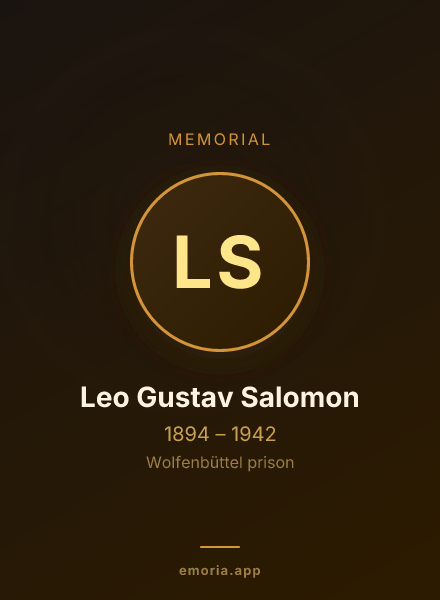 Memorial portrait of Leo Gustav Salomon