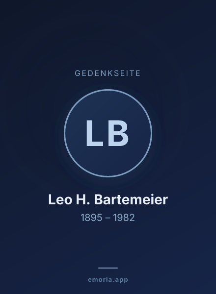 Gedenkportrait von Leo H. Bartemeier