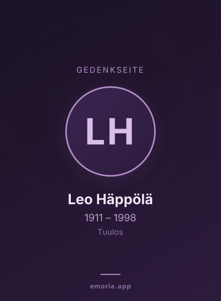 Gedenkportrait von Leo Häppölä