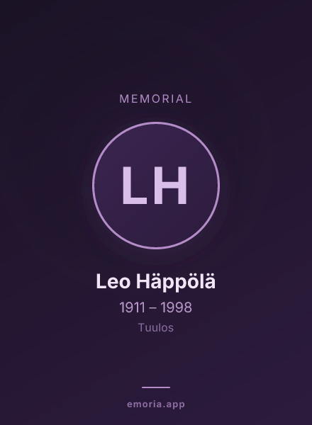 Memorial portrait of Leo Häppölä