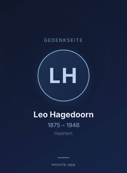 Gedenkportrait von Leo Hagedoorn