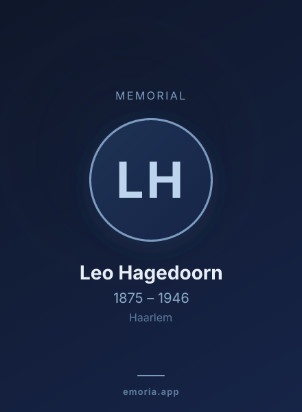 Memorial portrait of Leo Hagedoorn