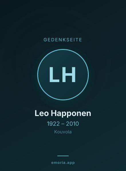 Gedenkportrait von Leo Happonen