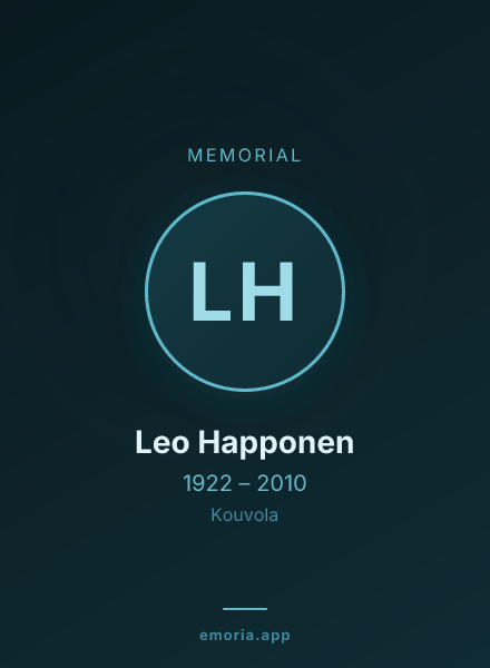 Memorial portrait of Leo Happonen