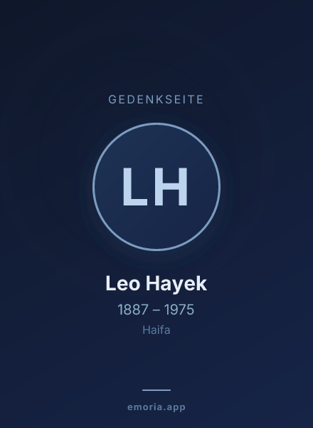 Gedenkportrait von Leo Hayek