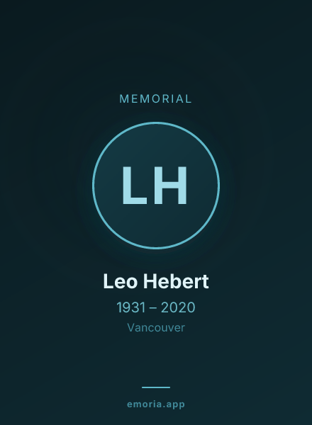 Memorial portrait of Leo Hebert