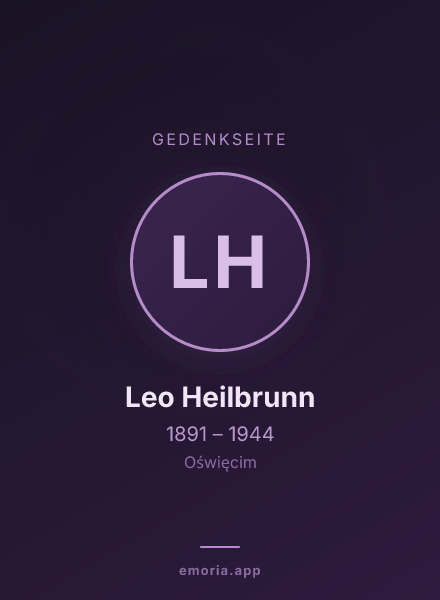 Gedenkportrait von Leo Heilbrunn