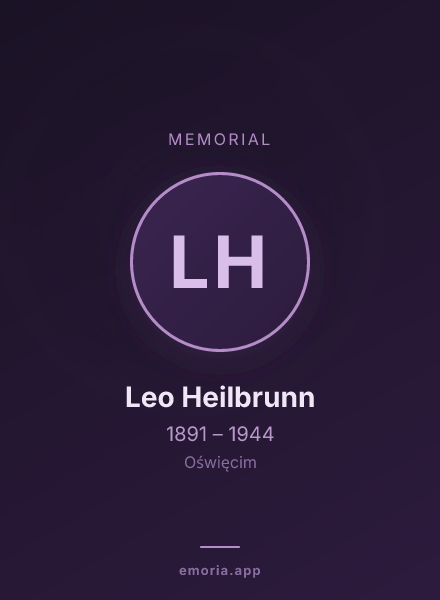 Memorial portrait of Leo Heilbrunn