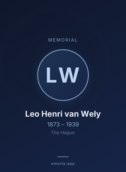 Memorial portrait of Leo Henri van Wely