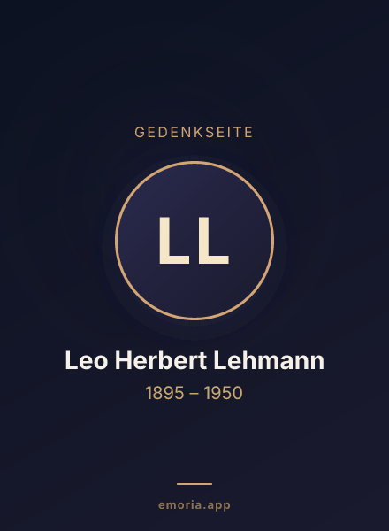 Gedenkportrait von Leo Herbert Lehmann