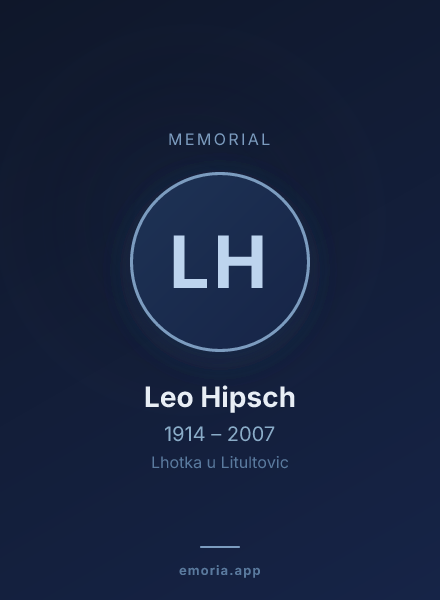 Memorial portrait of Leo Hipsch