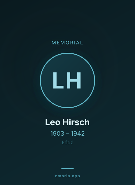 Memorial portrait of Leo Hirsch