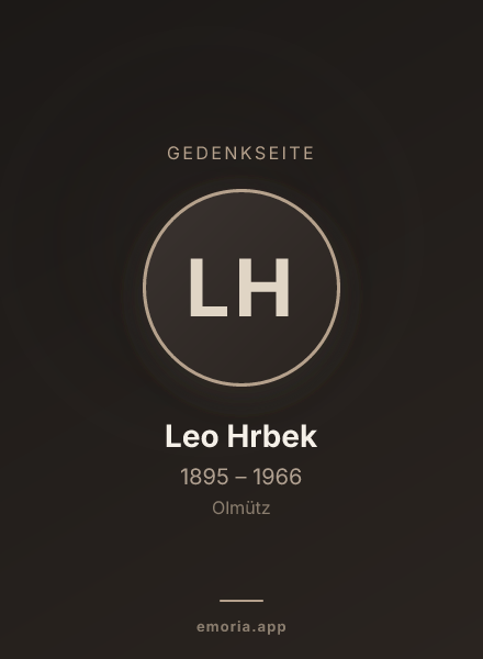 Gedenkportrait von Leo Hrbek