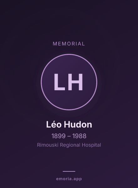 Memorial portrait of Léo Hudon