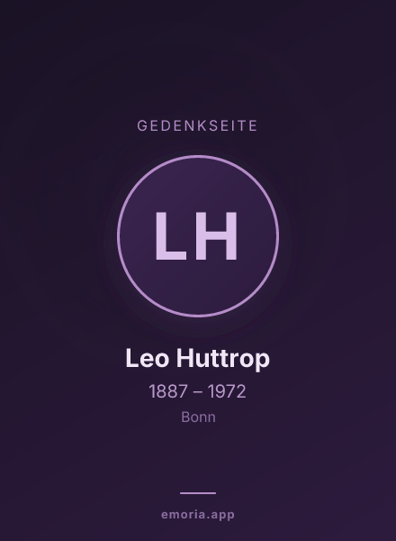 Gedenkportrait von Leo Huttrop