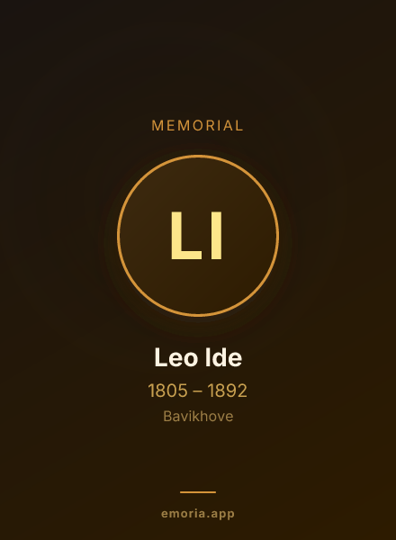 Memorial portrait of Leo Ide