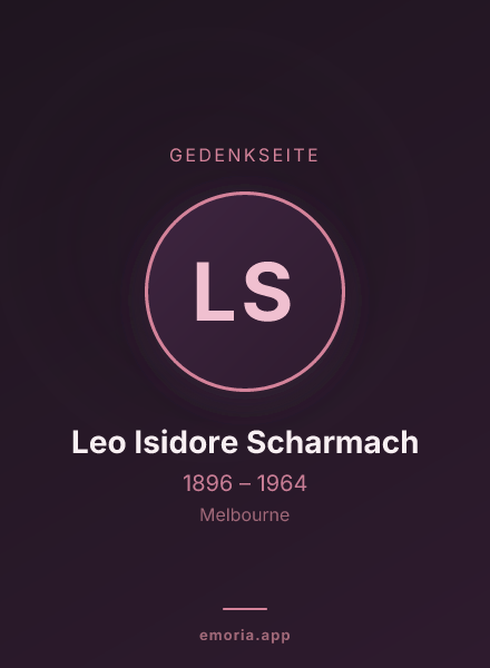 Gedenkportrait von Leo Isidore Scharmach