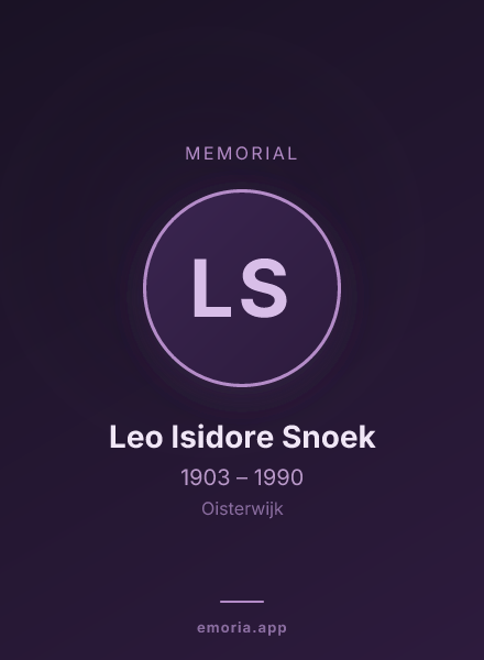 Memorial portrait of Leo Isidore Snoek