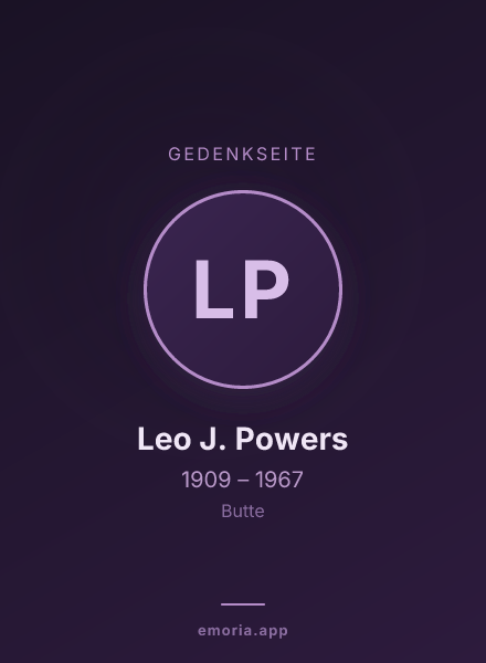 Gedenkportrait von Leo J. Powers