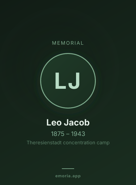 Memorial portrait of Leo Jacob