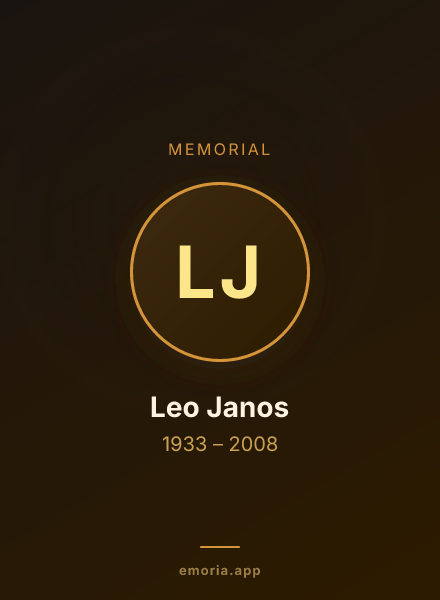 Memorial portrait of Leo Janos