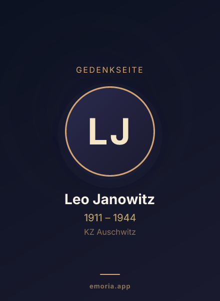 Gedenkportrait von Leo Janowitz