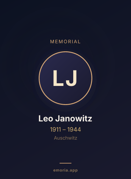 Memorial portrait of Leo Janowitz