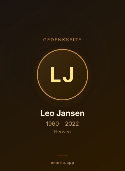 Gedenkportrait von Leo Jansen