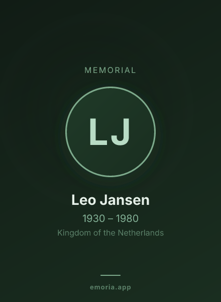 Memorial portrait of Leo Jansen