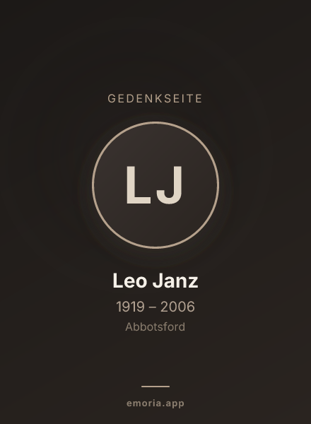 Gedenkportrait von Leo Janz