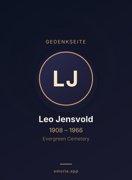 Gedenkportrait von Leo Jensvold
