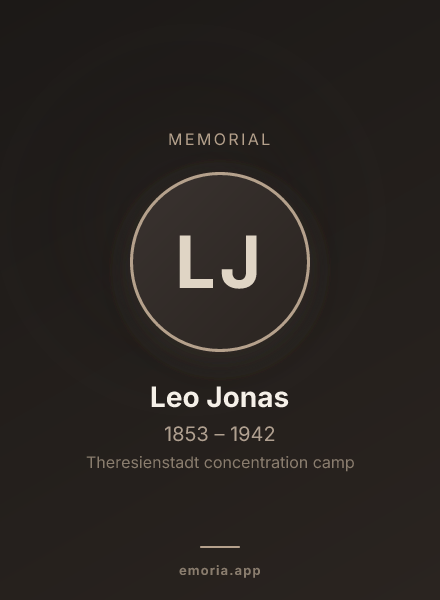Memorial portrait of Leo Jonas