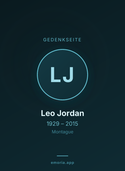 Gedenkportrait von Leo Jordan