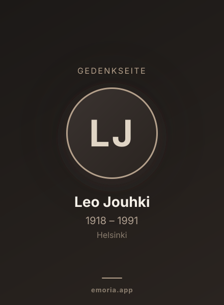 Gedenkportrait von Leo Jouhki