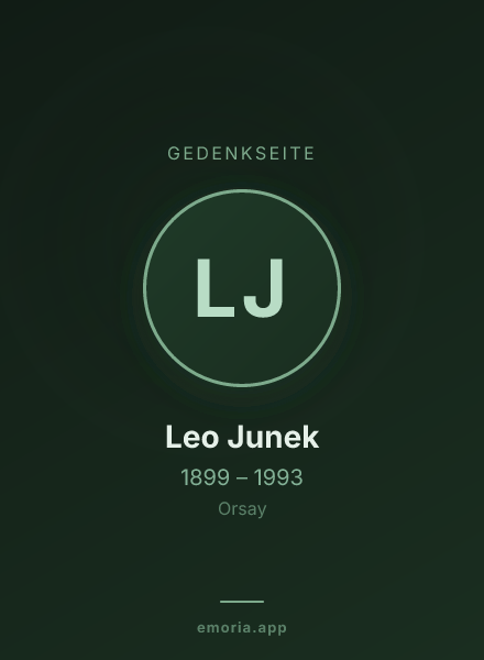 Gedenkportrait von Leo Junek