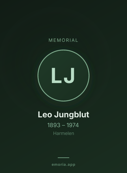 Memorial portrait of Leo Jungblut