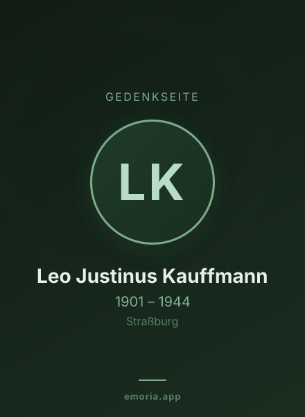 Gedenkportrait von Leo Justinus Kauffmann