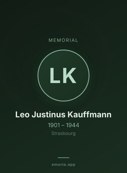 Memorial portrait of Leo Justinus Kauffmann